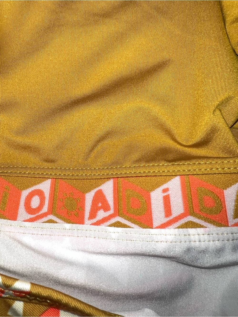 adidas  Farm Rio Mustard Geometric Cutout Maxi Dress size large - Picture 8 of 10